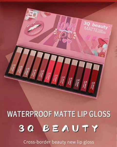 3Q beauty matte lip gloss Set of 12