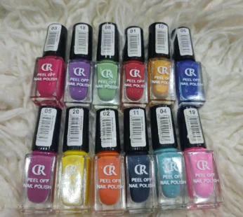 CR Peel Off Nail Polish Set Of 12 / (Free Silicon Stamper)